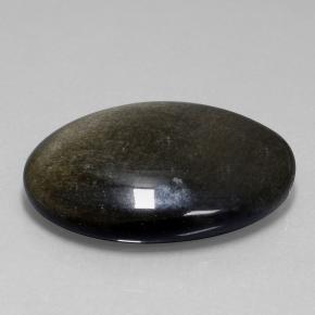 Obsidiana preto natural 58,06ct, corte oval, opaco