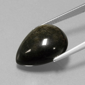 Obsidiana ouro natural 10,01ct, formato de pêra, opaco