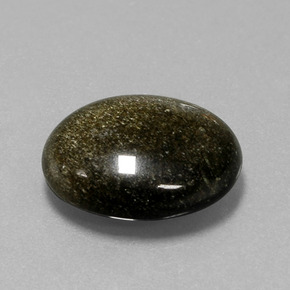 Obsidiana ouro natural 9,57ct, corte oval, opaco