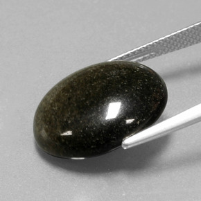Obsidiana ouro natural 9,57ct, corte oval, opaco
