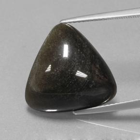 Obsidiana preto natural 10,36ct, trillion, opaco