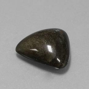 Obsidiana preto natural 10,36ct, trillion, opaco