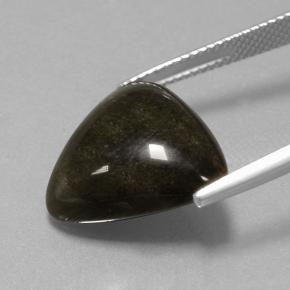 Obsidiana preto natural 10,36ct, trillion, opaco