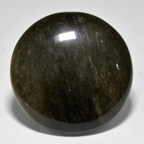 Obsidiana dourado natural 34,66ct, corte redondo, opaco