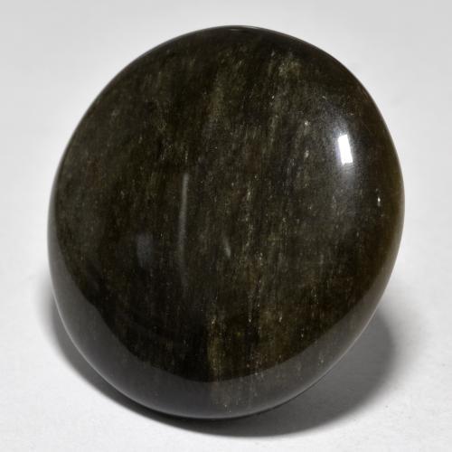 Obsidiana dourado natural 34,66ct, corte redondo, opaco