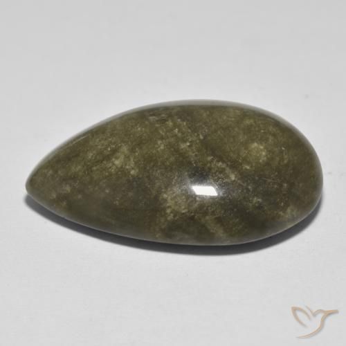 Obsidiana Preto com brilho dourado Natural 33.02ct, Formato de pêra, Opaco