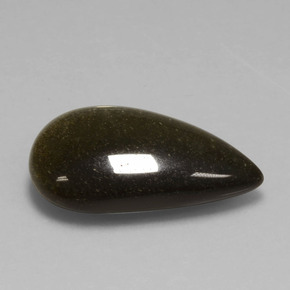Obsidiana ouro natural 21,72ct, formato de pêra, opaco