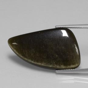Obsidiana preto natural 11,73ct, forma extravagante, opaco