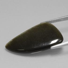Obsidiana preto natural 11,73ct, forma extravagante, opaco