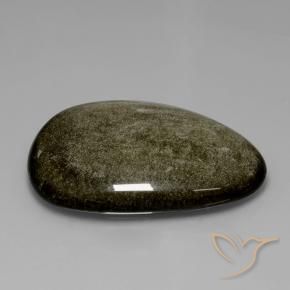 Obsidiana Preto com brilho dourado Natural 45.21ct, Formato de pêra, Opaco