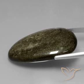 Obsidiana Preto com brilho dourado Natural 45.21ct, Formato de pêra, Opaco
