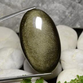 Obsidiana preto natural 40,40ct, corte oval, opaco