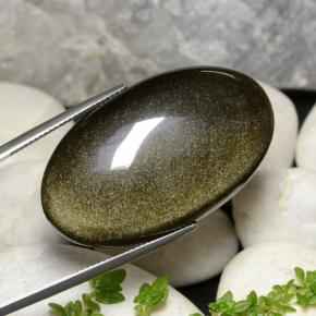 Obsidiana preto natural 40,40ct, corte oval, opaco