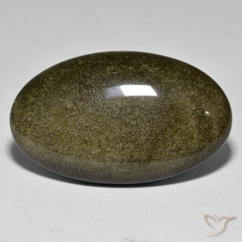 27.99ct Natural Preto com brilho dourado Obsidiana, oval, Opaco