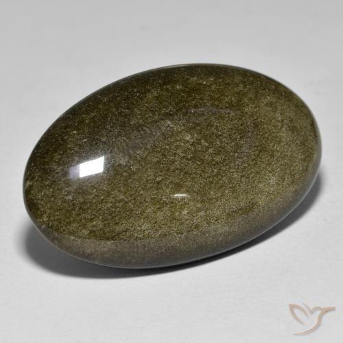 Obsidiana Preto com brilho dourado Natural 27.99ct, oval, Opaco