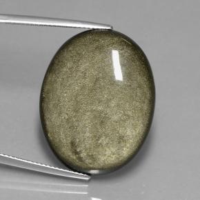 Obsidiana preto natural 31,40ct, corte oval, opaco