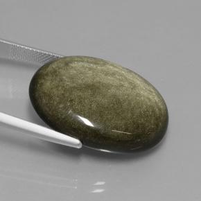 Obsidiana preto natural 31,40ct, corte oval, opaco