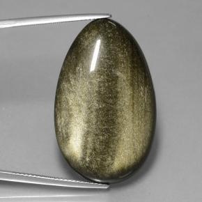 Obsidiana Padparadscha Natural 33.67ct, Formato de pêra, Opaco