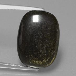 Obsidiana ouro natural 7,56ct, almofada cortada, opaco