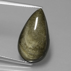 Obsidiana ouro natural 10,03ct, formato de pêra, opaco
