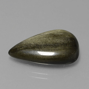 Obsidiana ouro natural 10,03ct, formato de pêra, opaco