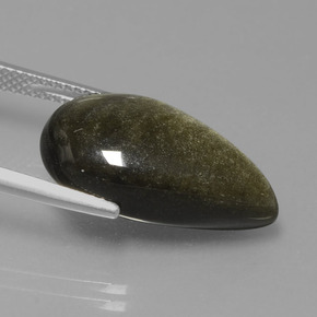 Obsidiana ouro natural 10,03ct, formato de pêra, opaco