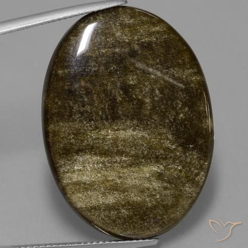 28.57ct Natural Marrom preto Obsidiana, oval, Opaco