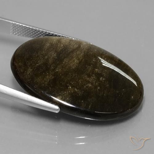 Obsidiana Marrom preto Natural 28.57ct, oval, Opaco