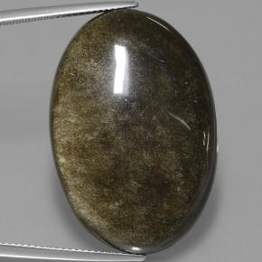 Obsidiana preto natural 42,84ct, corte oval, opaco