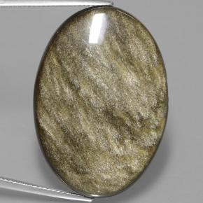 Obsidiana preto natural 38,13ct, corte oval, opaco