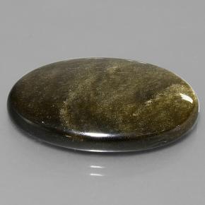 Obsidiana preto natural 38,13ct, corte oval, opaco