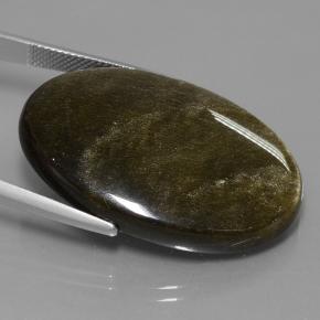Obsidiana preto natural 38,13ct, corte oval, opaco