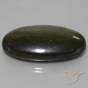 Obsidiana Preto com brilho dourado Natural 51.67ct, oval, Opaco