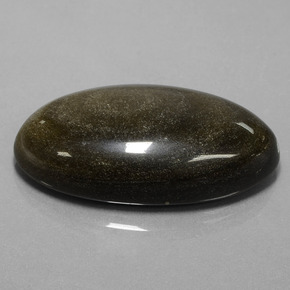 Obsidiana Brilho Dourado Natural 52.66ct, Corte Oval, Opaco