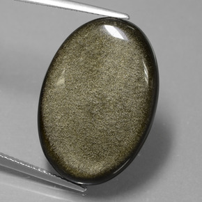 Obsidiana ouro natural 20,41ct, corte oval, opaco