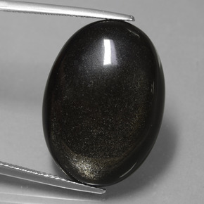 Obsidiana ouro natural 25,73ct, corte oval, opaco