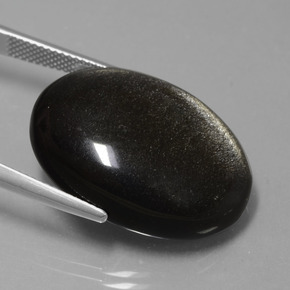 Obsidiana ouro natural 25,73ct, corte oval, opaco