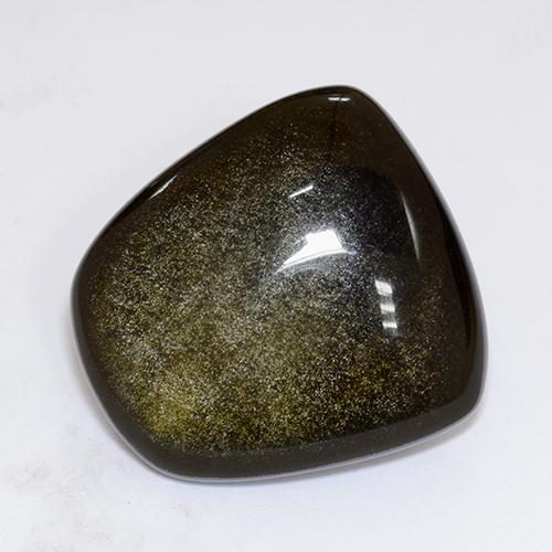 Obsidiana Preto com Bronze Natural 22.74ct, Forma extravagante, Opaco