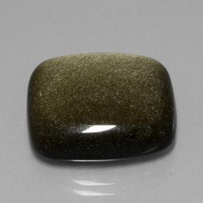 Obsidiana preto natural 22,65ct, almofada cortada, opaco