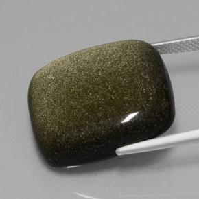 Obsidiana preto natural 22,65ct, almofada cortada, opaco