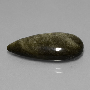 Obsidiana ouro natural 17,37ct, formato de pêra, opaco