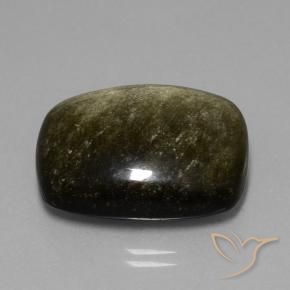 Obsidiana Preto com Bronze Natural 30.38ct, Almofada, Opaco