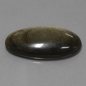 Obsidiana ouro natural 22,94ct, corte oval, opaco
