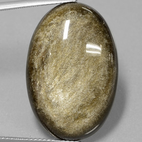 Obsidiana ouro natural 23,69ct, corte oval, opaco