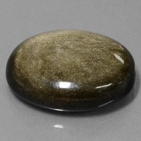 Obsidiana dourado natural 28,57ct, corte oval, opaco