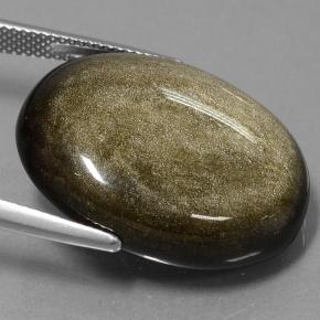 Obsidiana dourado natural 28,57ct, corte oval, opaco