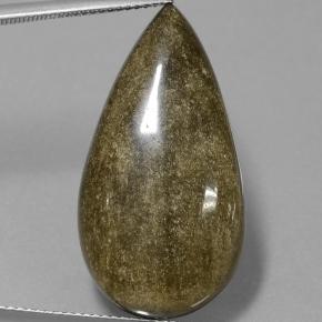 Obsidiana preto natural 20,88ct, formato de pêra, opaco