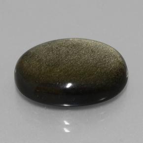 Obsidiana preto natural 18,98ct, corte oval, opaco