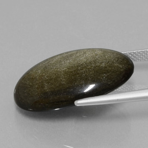 Obsidiana ouro natural 15,30ct, corte oval, opaco