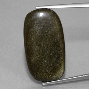 Obsidiana ouro natural 12,89ct, almofada cortada, opaco
